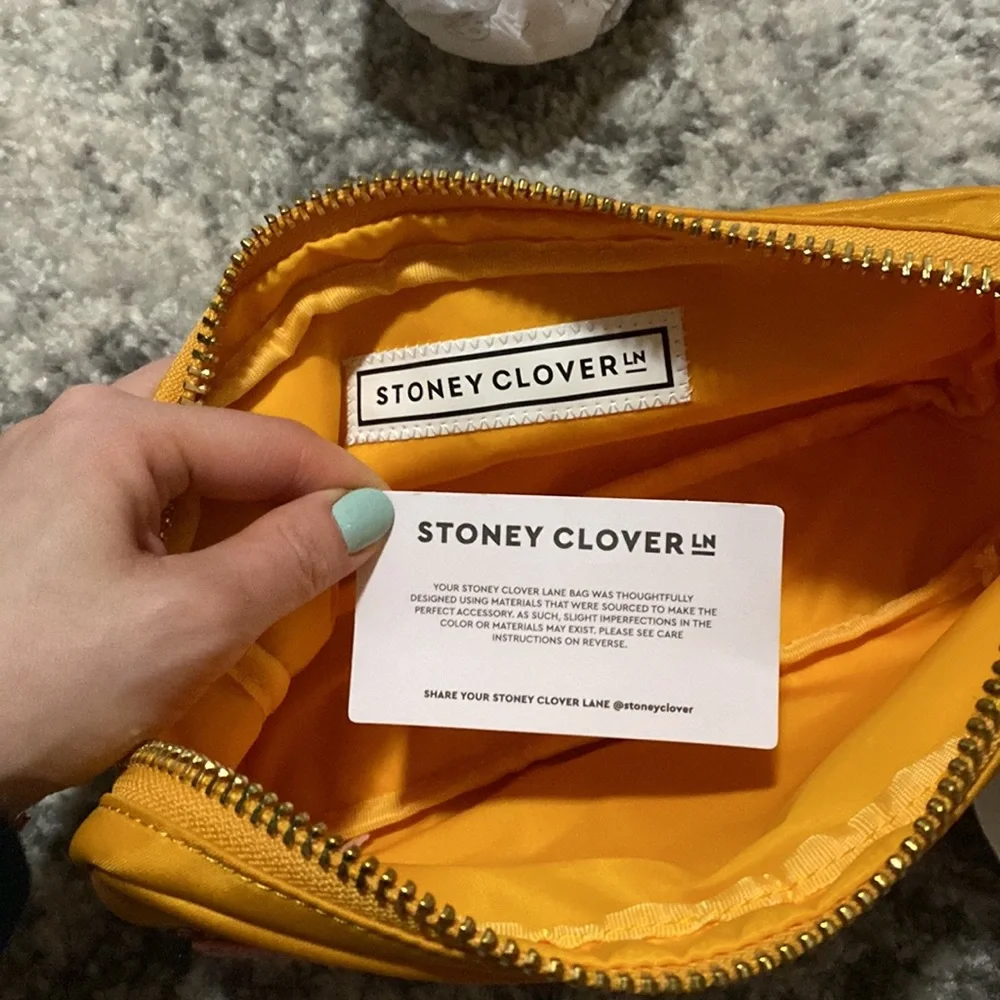 Stoney Clover Lane Plane Travel Pouch yellow orange gold cosmetic bag - Picture 5 of 5